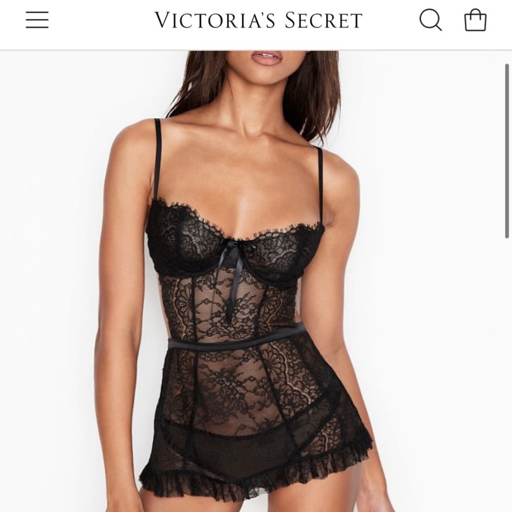 Victoria’s Secret black lace lingerie